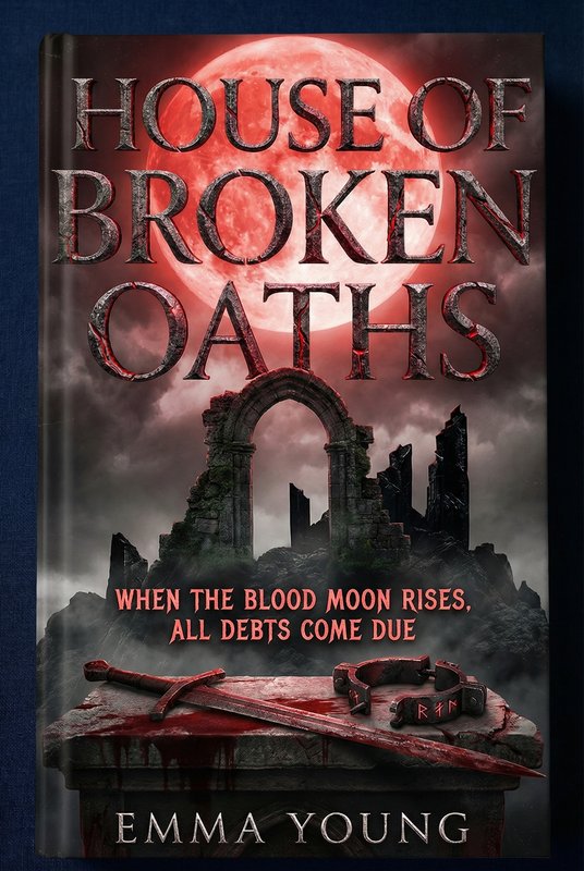 Dark fantasy book cover mockup - House of Broken Oaths by Emma Young