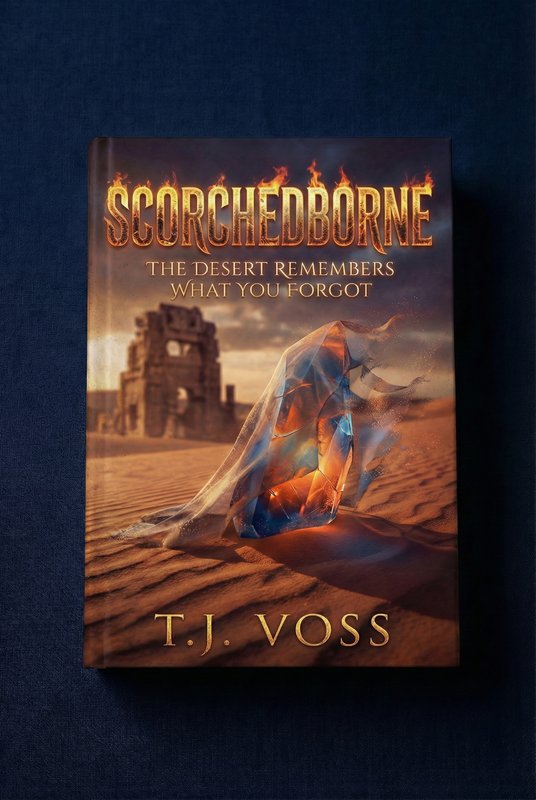 Desert fantasy book cover mockup - Scorchedborne by T.J. Voss