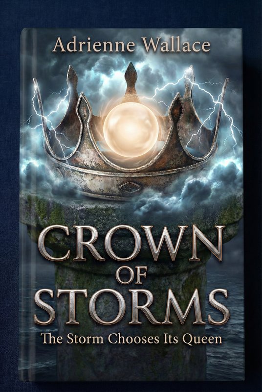 Epic fantasy book cover mockup - Crown of Storms by Adrienne Wallace